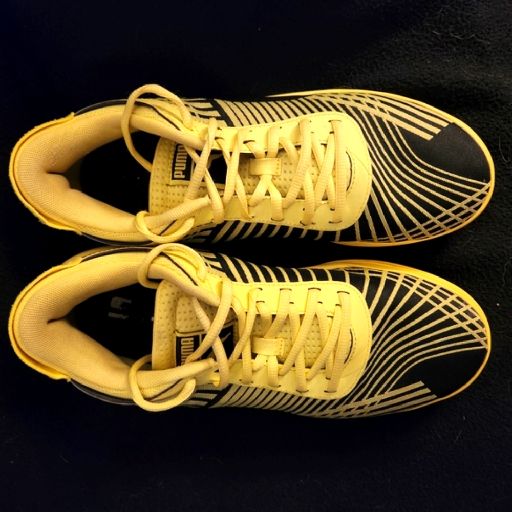 Puma Black and Gold Athletic Shoes
